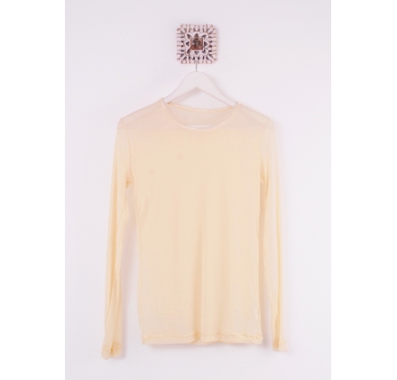 Camiseta tul transparente - Beige